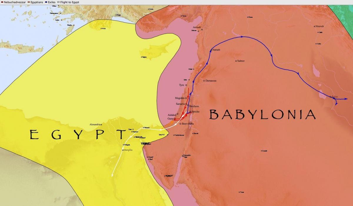 Mapa Babilon, Egipt