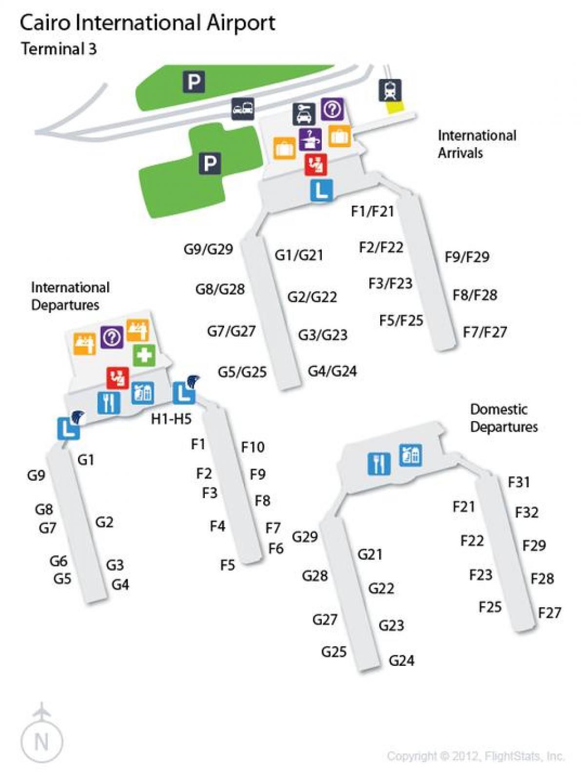 Mapa Kairu terminal lotniska 