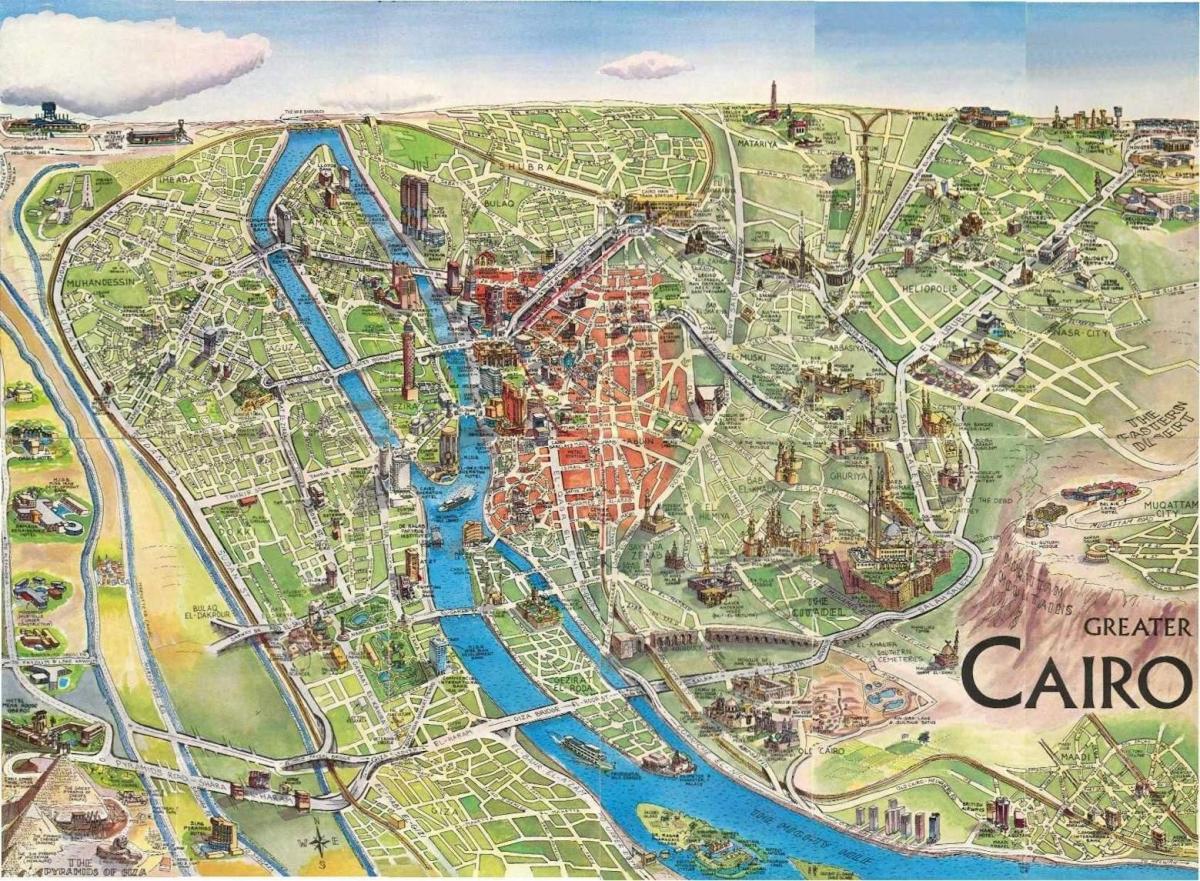 Mapa turystyczna Kair Egipt