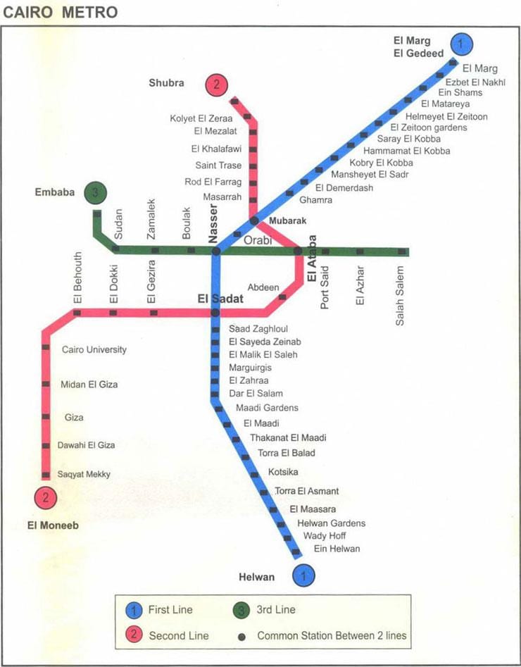 mapa metra w Kairze 