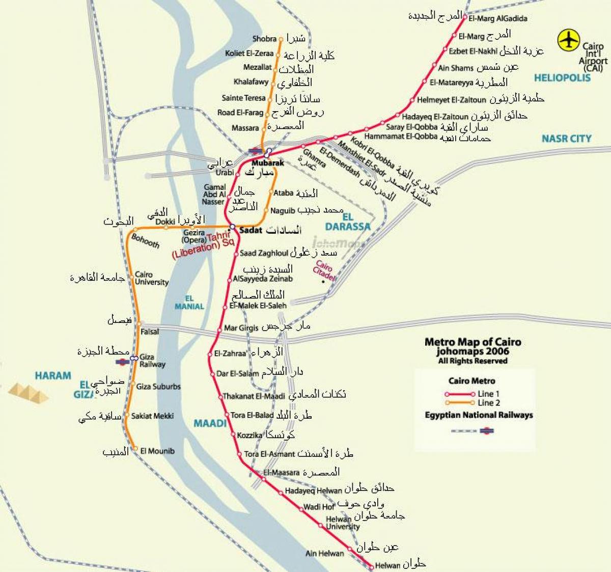 metro w Kairze mapę 2016