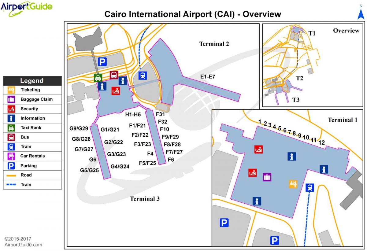 międzynarodowe lotnisko w Kairze mapie