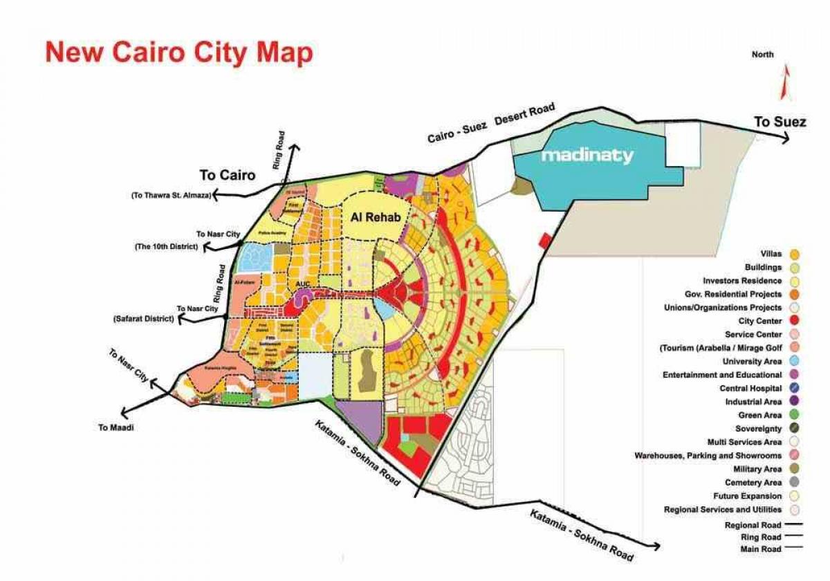 Mapa nowego miasta Kair 